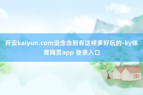 开云kaiyun.com没念念到有这样多好玩的-ky体育网页app 登录入口