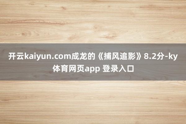 开云kaiyun.com成龙的《捕风追影》8.2分-ky体育网页app 登录入口
